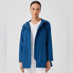 Eileen Fisher Light Cotton Nylon Hooded Coat